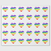 Rainbow-Heart-Brush-Effekt Geschenkpapier (Flach)