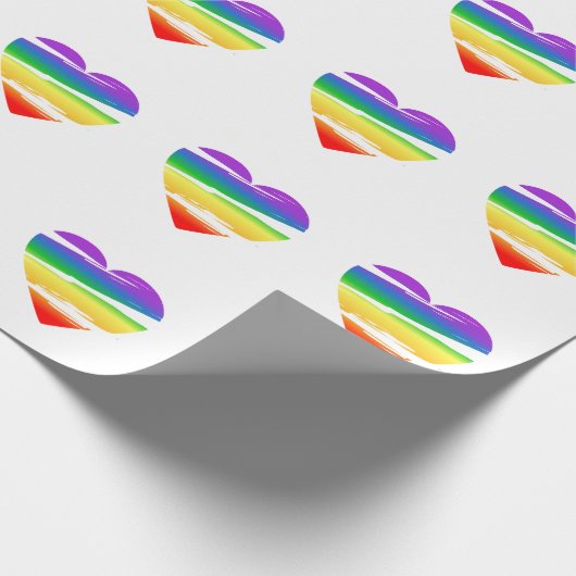 Rainbow-Heart-Brush-Effekt Geschenkpapier (Ecke)