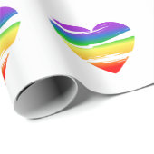 Rainbow-Heart-Brush-Effekt Geschenkpapier (Rolleneckpunkt)