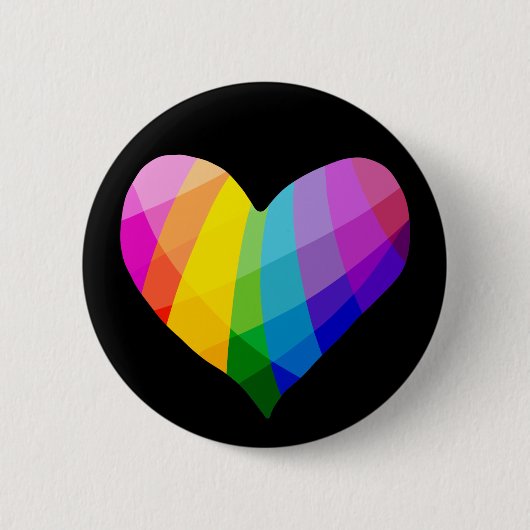 Rainbow Heart Button Button (Vorderseite)