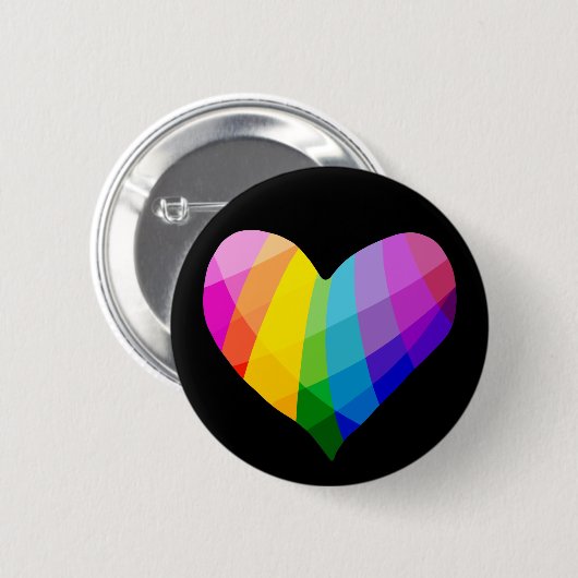 Rainbow Heart Button Button (Vorne & Hinten)