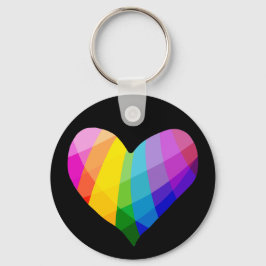 Rainbow Heart Button Schlüsselanhänger