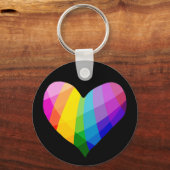 Rainbow Heart Button Schlüsselanhänger (Vorderseite)