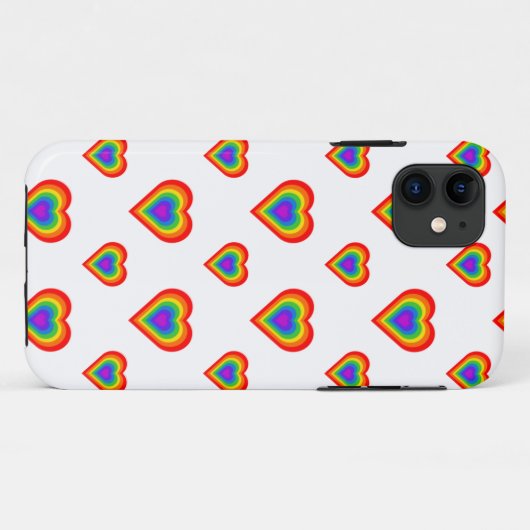 Rainbow Heart Case-Mate iPhone Hülle (Rückseite (Horizontal))