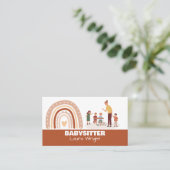 Rainbow Heart Child Care Kindermädchen Babysitter Visitenkarte (Stehend Vorderseite)