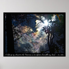 Rainbow Heart Clouds Sunrise Inspiration Zitat Poster