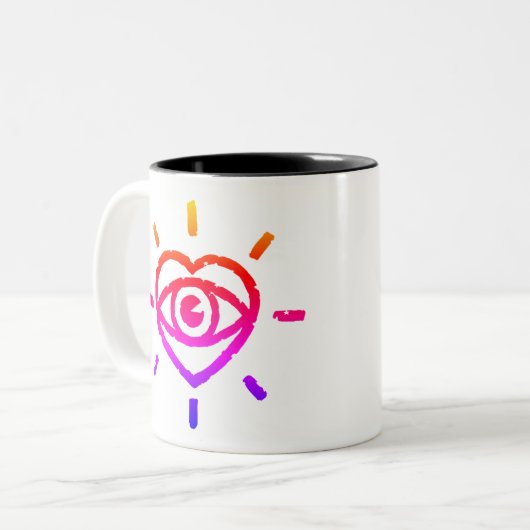 Rainbow Heart Coffee Tasse (Vorderseite Links)
