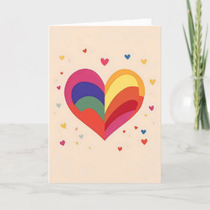Rainbow Heart Colorful Feiertagskarte