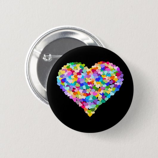 Rainbow Heart Confetti Button (Vorne & Hinten)
