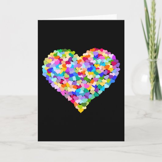 Rainbow Heart Confetti Karte (Vorderseite)