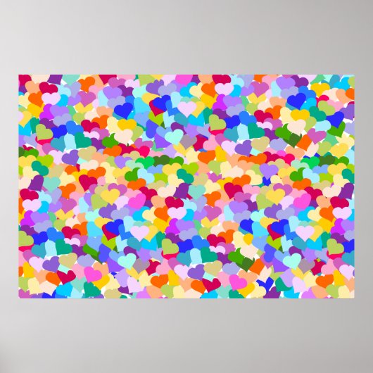 Rainbow Heart Confetti Poster (Vorne)