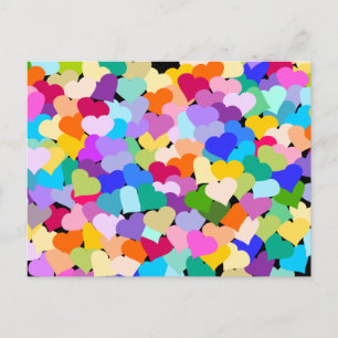Rainbow Heart Confetti Postkarte
