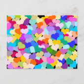 Rainbow Heart Confetti Postkarte (Vorderseite)