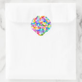 Rainbow Heart Confetti Runder Aufkleber (Tasche)
