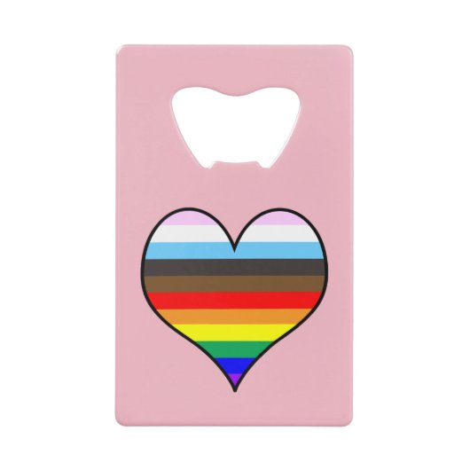 Rainbow Heart Credit Card Flaschenöffner (Vorderseite)