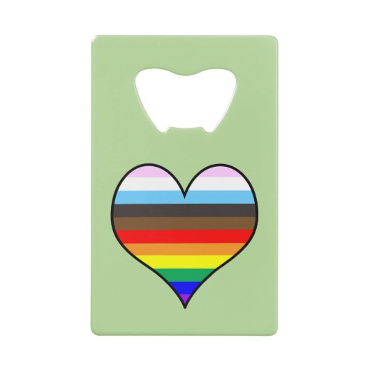 Rainbow Heart Credit Card Flaschenöffner (Vorderseite)