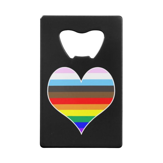 Rainbow Heart Credit Card Flaschenöffner (Rückseite)