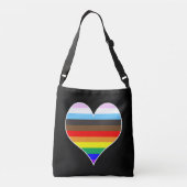 Rainbow Heart Crossbody Bag Tragetaschen Mit Langen Trägern (Rückseite)