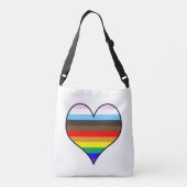 Rainbow Heart Crossbody Bag Tragetaschen Mit Langen Trägern (Rückseite)
