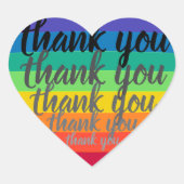 Rainbow heart DANK YOU Aufkleber (Vorderseite)