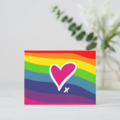 Rainbow Heart Design Grußkarte Postkarte (Stehend Vorderseite)