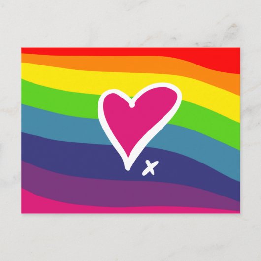 Rainbow Heart Design Grußkarte Postkarte (Vorderseite)