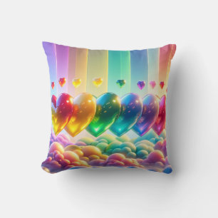 Rainbow Heart Design Kissen