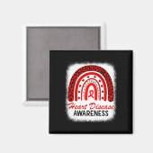 Rainbow Heart Disease Awareness In February we go Magnet (Vorderseite/Rückseite)