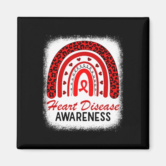 Rainbow Heart Disease Awareness In February we go Magnet (Vorne)