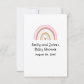 Rainbow Heart Display Dusche Babyverpackungskarte Einladung (Rückseite)