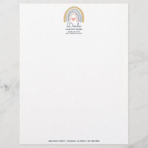 Rainbow Heart Doula Business Letterhead Briefbogen