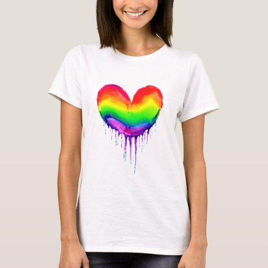 Rainbow Heart Driving Paint T-Shirt (Vorderseite)