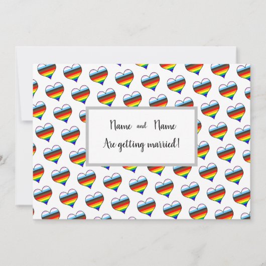 Rainbow Heart Einladung (Vorderseite)