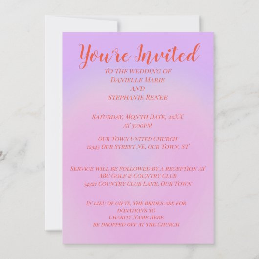 Rainbow Heart Einladung (Rückseite)