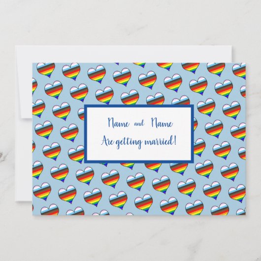 Rainbow Heart Einladung (Vorderseite)