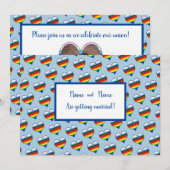 Rainbow Heart Einladung (Vorne/Hinten)