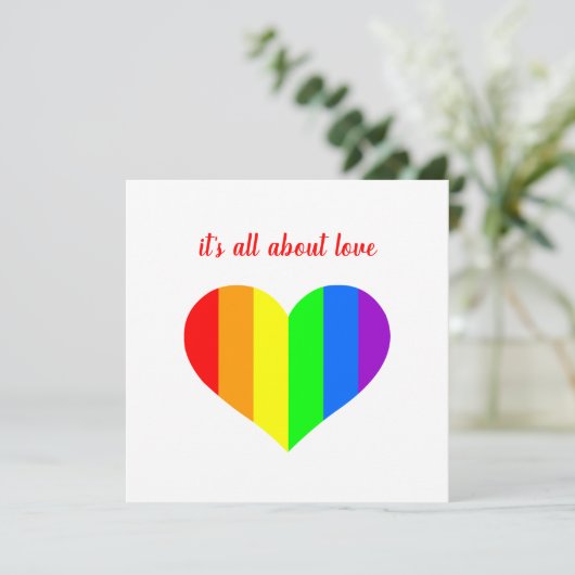 Rainbow Heart Einladung (Stehend Vorderseite)