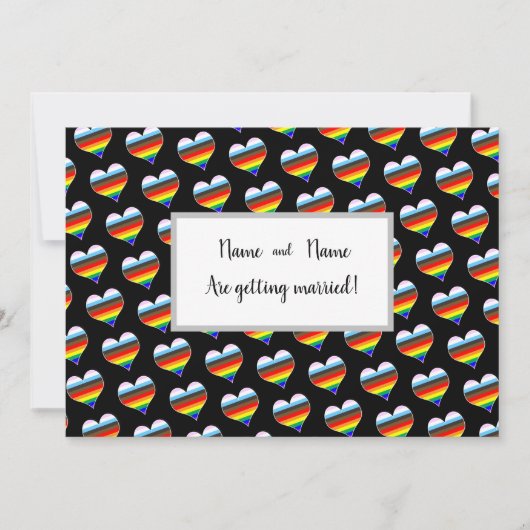 Rainbow Heart Einladung (Vorderseite)