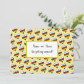 Rainbow Heart Einladung (Stehend Vorderseite)