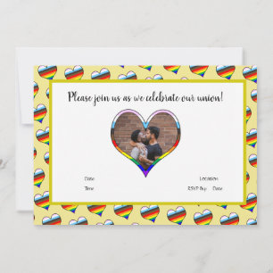 Rainbow Heart Einladung