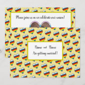 Rainbow Heart Einladung (Vorne/Hinten)