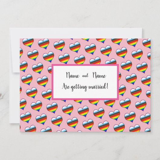 Rainbow Heart Einladung (Vorderseite)