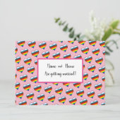 Rainbow Heart Einladung (Stehend Vorderseite)