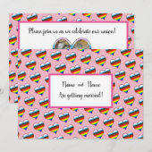 Rainbow Heart Einladung (Vorne/Hinten)