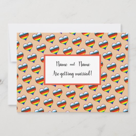 Rainbow Heart Einladung (Vorderseite)