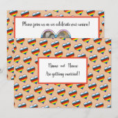 Rainbow Heart Einladung (Vorne/Hinten)