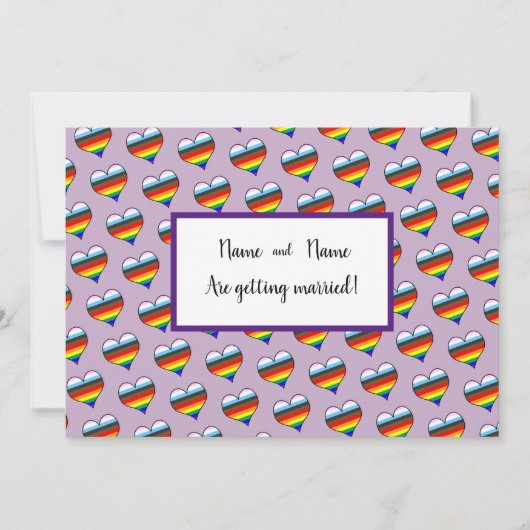 Rainbow Heart Einladung (Vorderseite)