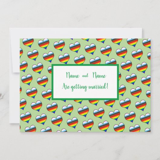 Rainbow Heart Einladung (Vorderseite)