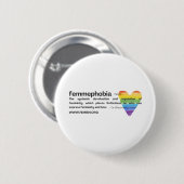 Rainbow Heart FEMMEPHOBIA Button (Vorne & Hinten)