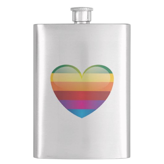 Rainbow Heart Flachmann (Vorderseite)